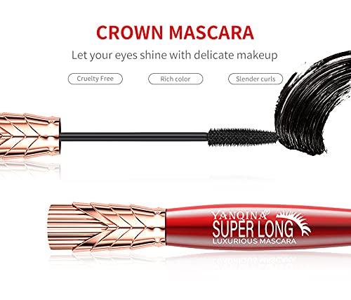 Miniatura 6 de Máscara de pestañas largas de fibra de seda 4D, rímel para alargamiento natural y efecto espesante, a prueba de manchas naturales, de larga