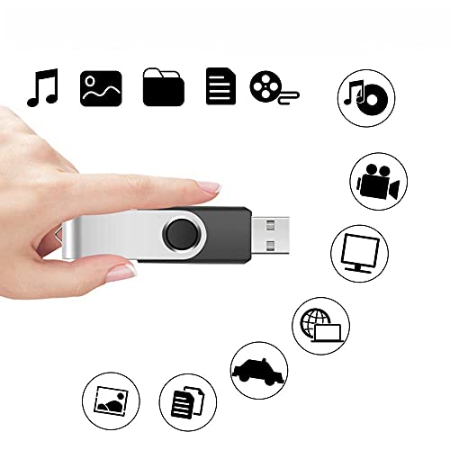 OURUN 64GB USB-Stick USB 2.0 Speicherstick Rotate Metall USB-Flash-Laufwerk (Schwarz) – Bild 5