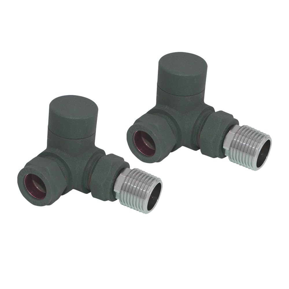 Blümme Anthracite Towel Rail Corner Manual Radiator Valve - One Pair