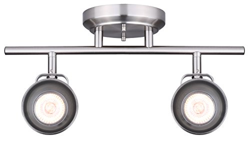 CANARM IT622A02BN10 LTD Polo 2 Light Track Rail, Brushed Nickel with Adjustable Heads