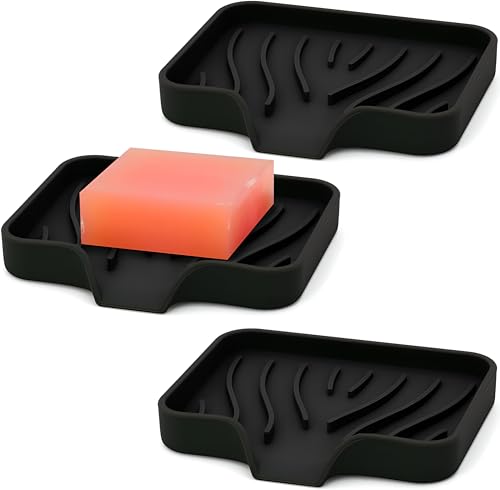 Genérico Jabonera Baño/Cocina - Jabonera con Drenaje de Silicona Suave - Escurridor estropajos Fregadero y Porta Esponja Cocina - Fácil de Limpiar - Prolonga la Vida del Jabón