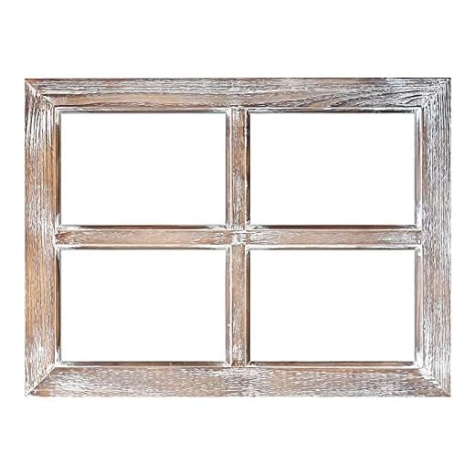 Decoración De Pared Con Marco De Ventana, Marco De Ventana Rústico Con Marco De Madera, Decoración Del Hogar Para Sala De Estar, Dormitorio, Cocina, Chimenea, Repisa, Oficina, 11.02 X 15.74 Pulgadas