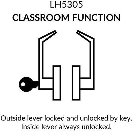 Door Handle Cylindrical Lock Privacy Function Bathroom Lock Polished Brass (Us3) Finish Lh5322L Non-Handed Ul Certified Ansi/Bhma Grade 2 Commercial Door Lock For Heavy Duty Use #TOP2