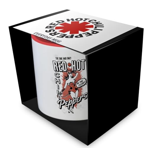 Pyramid International Red Hot Chili Peppers (Comic) Red Coloured Inner Pod Mug – 11oz / 315ml Ceramic Coffee Cup – One Size