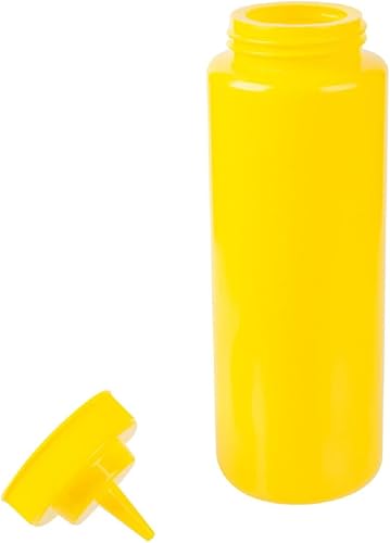 Miniatura 10 de Juego de 6 botellas dispensadoras de condimentos de boca ancha de 24 onzas transparentes - Botella de plástico para salsas para untar, salsa de