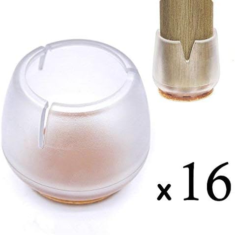 Aibily Chair Leg Floor Protectors with Felt Furniture Pads, Chair Glides Feet Caps Tips, 16 Pack Round 1 to 1-3/16 Inch (2.55-3.0cm)