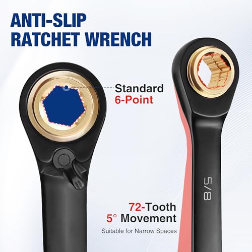 Image of WORKPRO 3 PCS 4-in-1 Reversible Ratcheting Wrench Set, SAE, Double Box End
