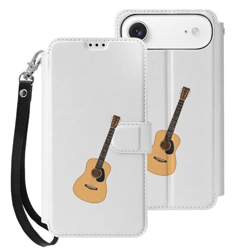 iPhone17Air用ケース カバー 手帳型 フォークギター アイフォン17Air カード収納 ストラップ付き 落下防止 横置きスタンド機能 全面保護 Case