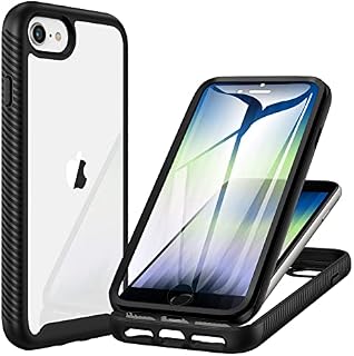 CENHUFO iPhone SE 2022 Case Built in Screen Protector, iPhone SE 2020 Case, Shockproof Clear Cover 360° Full Body Protective Phone Case for iPhone SE 3rd Gen 5G/iPhone SE 2020/ iPhone 7/8/ 6S/6