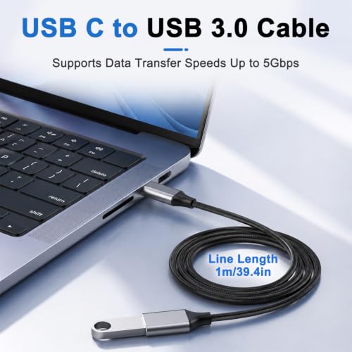 Image of Verilux USB C Male to USB Female Adapter Cable 10Gbps 3A Fast Charging