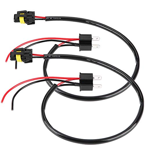 Duokon Adapter Converter Cable, 2pcs H4 Sockets to 9006 Bulbs Wire Harness Headlight Fog Light Conversion Adapter Cable