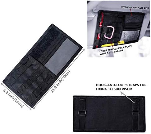 HWZ Tactical Multifunction Car Sun Visor Storage Bag Auto Glasses Ticket Documents Folder Mobile Phone Organizer image 4