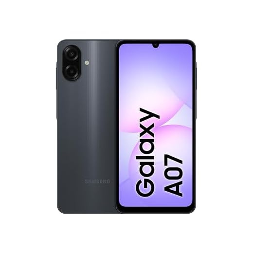 Samsung Galaxy A07 LTE, Smartphone Android, 128 Go de stockage, 4 Go de RAM, Noir, 6 mises à Niveau du système d'exploitation, Grand écran, processeur 6 nm (Version Émirats arabes Unis)