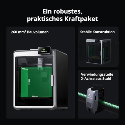 Creality K2 Combo(A) 3D-Drucker, 260×260×260 mm Bauvolumen, Multicolor-Druck mit bis zu 16 Farben, beheizter Druckraum, Dual-AI-Kameras & Servo-Motoren, Plug-&-Play