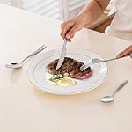 24-Piece Silvery Hammered Silverware Set, Food-Grade Stainless Steel Flatware Service for 6, Modern Cutlery Utensil Set with Forks Knives Spoons, Mirror Polished, Dishwasher Safe for Dining Restaurant - Image 5