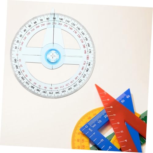Set de 6 reglas transportadoras plásticas transparentes con brazo oscilante miniatura 4