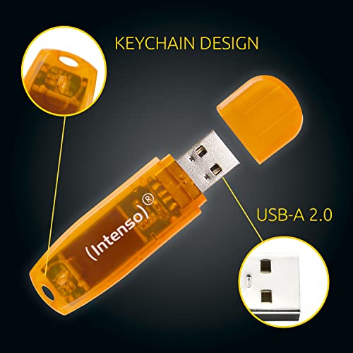Intenso Rainbow Line 2x 64GB USB 2.0 Flash Drive Twin Pack Orange, 64 GB - 2er Pack - Image 4