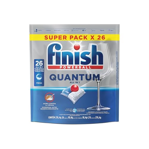 Finish Quantum All in 1 Detergente para Lava Louças em Tabletes 26 unidades