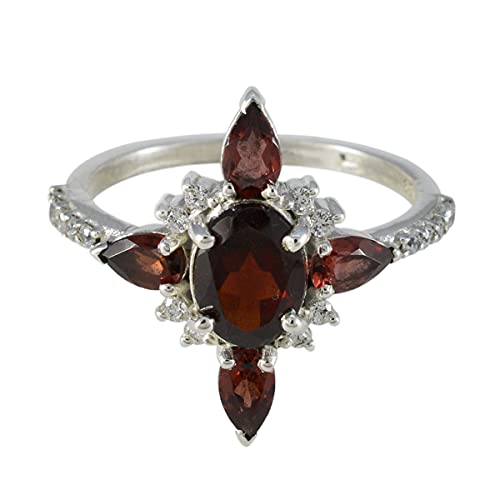 Bague grenat véritable argent 925 à porter au quotidien pour femme