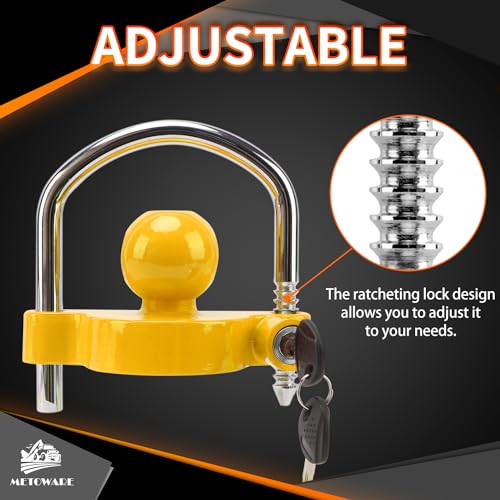 METOWARE Yellow Trailer Coupler Lock
