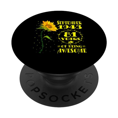 81 cumpleaños 81 años amantes del girasol septiembre 1943 PopSockets PopGrip Intercambiable