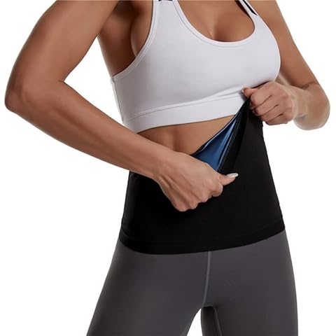 Loozykit Sweat Shapewear for Women Waist Trainer Sauna Belt Waist Cincher Workout Heat Trapping Waist Band for Weight Loss Slimming Body Shaper(Black S/M) Cover