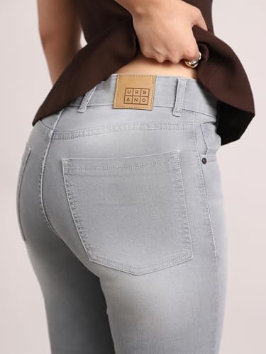 Image of Urbano Fashion Women's Mid Rise Bootcut Washed Jeans Stretchable
