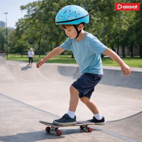 Image of Airavat Mini Rider Kids Cycling & Skating Helmet, Aerodynamic Shape, Size Adjustable with Quick Release Buckle (Cyan, Extra Small (44-48 cm))
