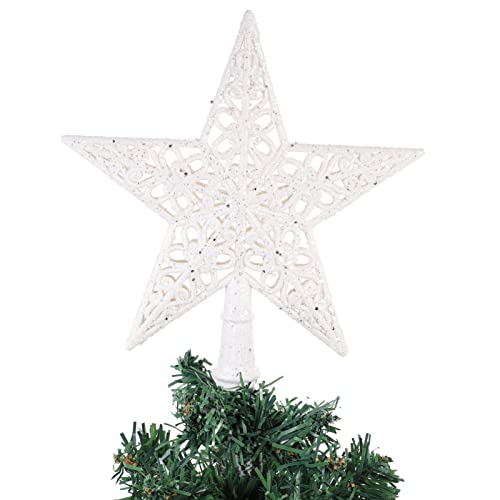 Stobok Home Decor Christmas Tree Star Topper Hollow Xmas Tree Topper Star Glittered Tree- Star For Christmas Tree Ornament Xmas Home Party Festival Decoration 20Cm Vintage Decor #TOP3