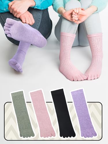 Image of Bencailor 4 /12Pairs Women Toe Sock Five Toe Sock