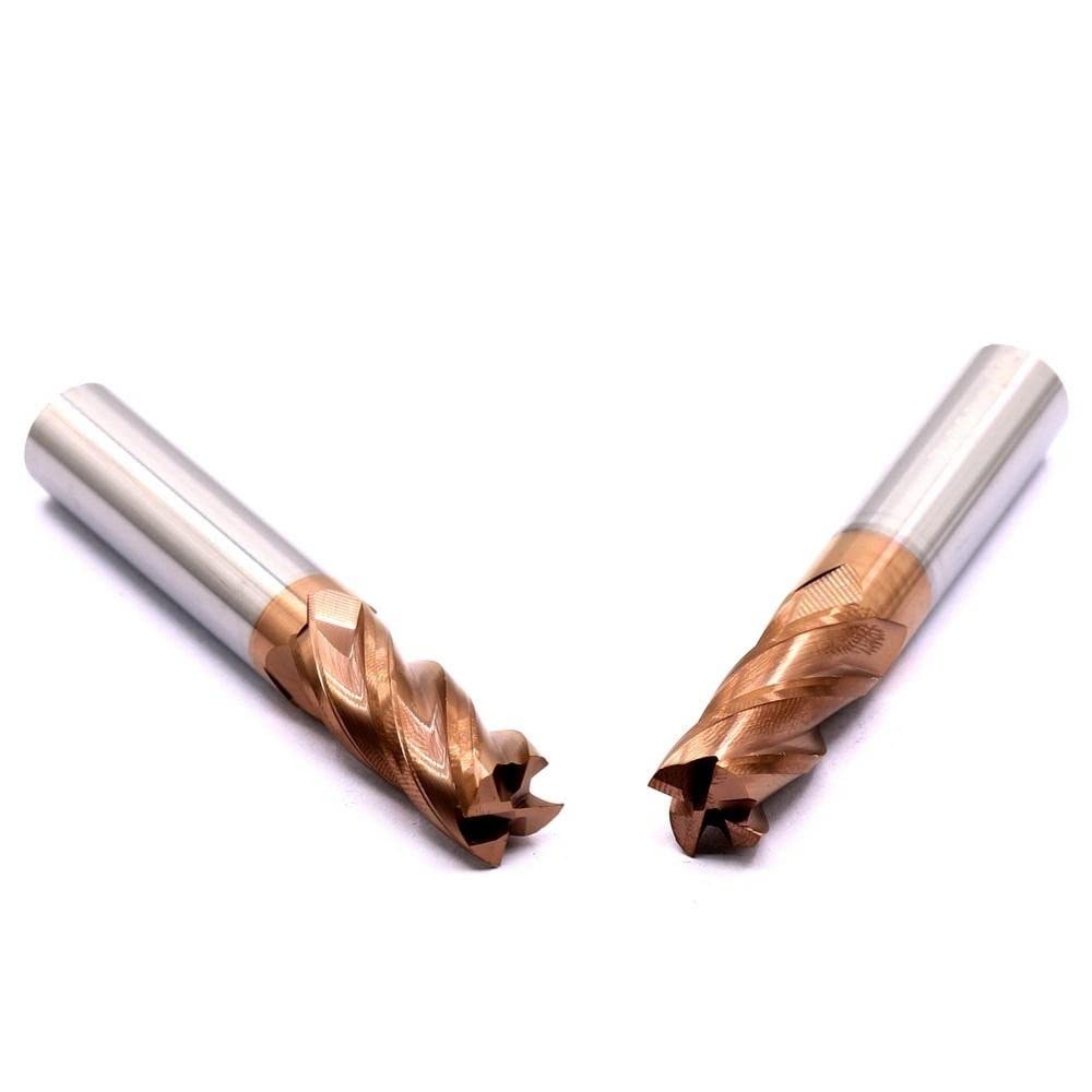 Fresa de extremo cuadrado carburo, HRC60, 4 flautas, 6 mm, 8, for acero tungsteno y aleación, for aceros aleados endurecidos, 1 unidad(10.0x10Dx150L)