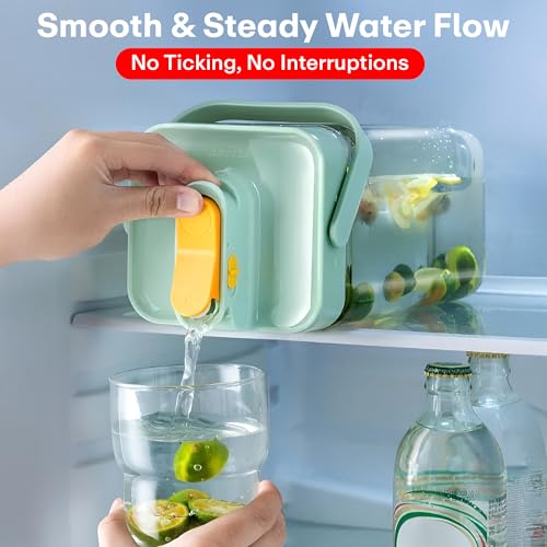 Image of Prime Pick Leak-Proof Water Jug with Tap - 3.5L Large Capacity Fridge Dispenser with Built-in Filter, Handle & Lid - BPA-Free, Easy-Pour & Easy-to-Clean Juice Container for Home, Office & Outdoor
