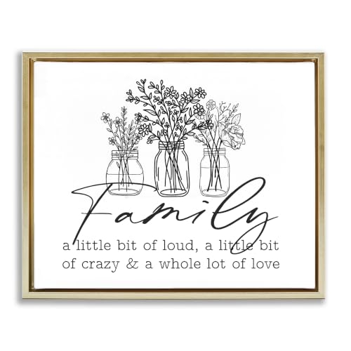 Image of 'Heartwarming Family Phrase Botanical Blossoms'| Floating Frame Canvas Art
