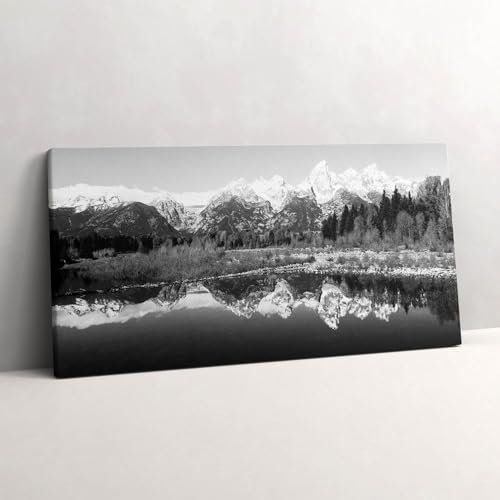 Paysage de montagne noir et blanc pour sublimer votre décoration de salon contemporain