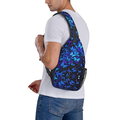 Mochila tipo bandolera ultraligera con diseño azul miniatura 7