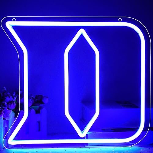 University Neon Signs,Letter D Neon LED Sign,University Basketball Team Logo Neon Signs,University Name Light Signs for Man Cave,Dorm Decor for College Students,Sport Fans,Size 13.8 * 12.2in(FMXD117)