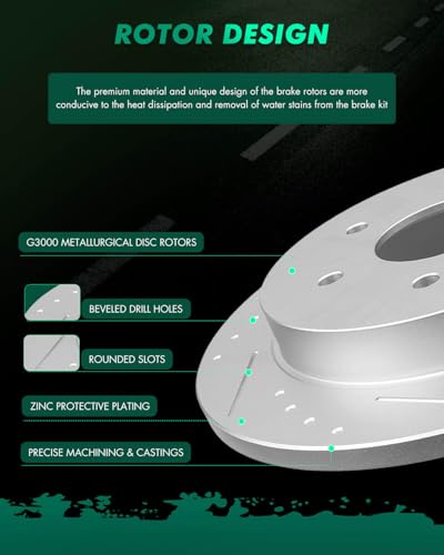 Image of SCITOO Rear 12.58 inch Brake Pads and Rotors Kits:31329;D1041-7945