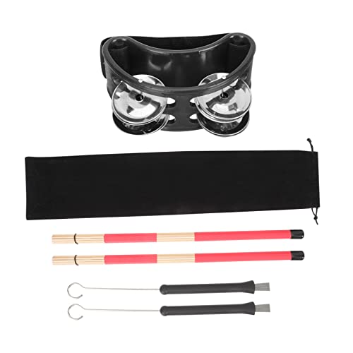 BESTonZON Drum Brush Sticks Set for Drum Kit Beginner Practice Drummers Cleaning Kit Stage Student Bell Kit