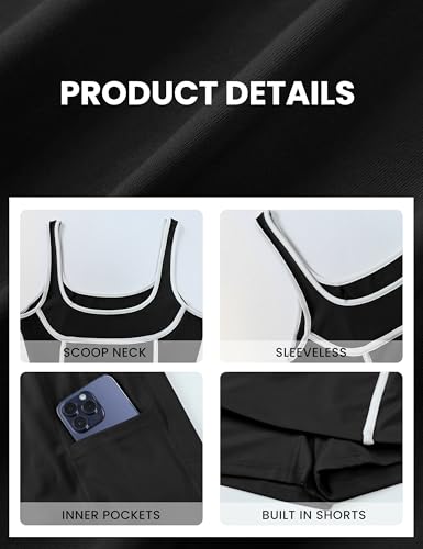 Athlisan Womens Athletic Tennis Dress Sleeveless Built in Shorts Summer Workout Scoop Neck Mini Dress4