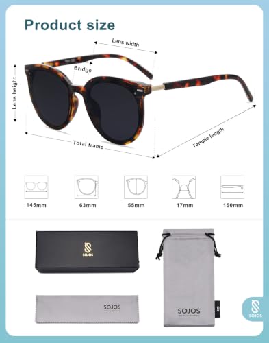 Image of SOJOS Sunglasses Womens Trendy 2026 Retro Vintage Round Shades SJ2067,Large