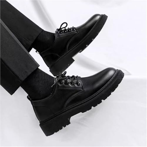 Platform Oxfords Shoes Lug Sole Heightening Casual Round Toe Non Slip Shoes Modern Lace up Leather Comfort Business Work Office Dress Shoes4