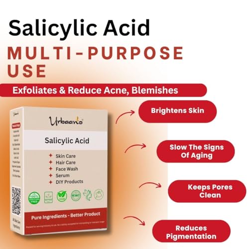 Image of Salicylic Acid Powder 200gm for Making Beauty Cream, Facewash, Cleanser, Lotions, Gel, Body Wash (D.I.Y Ingredient) - 100gmX2