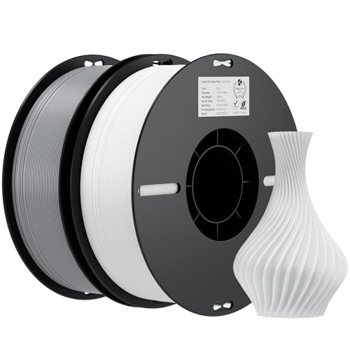 Image of Creality PLA Filament 1.75mm Bundle 2KG, High Precision + /-0.02mm 3D Printer Filament, Consistent Extrusion, Smooth Printing, 2 Pack 1KG Spool,Fits for Most FDM 3D Printers(Grey, White)