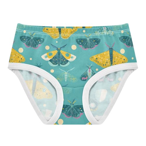 Wusikd Yellow Butterfly Girls' Underwear Cotton Teal Colors Girls Briefs Soft Toddler Underwear 2T
