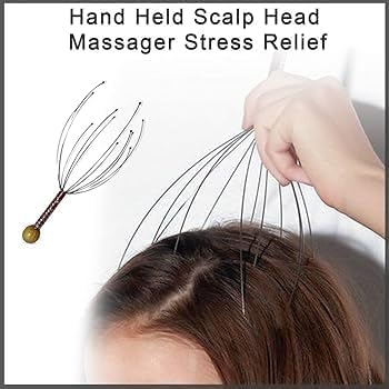 Image of Hair Scalp Manual Massager Shampoo Brush & Face ice roller massager with Head massager Scalp Scratcher 12 Finger Body Relaxing Hair Massage Soft Silicone (Head Massager+Shampoo Brush +Ice Roller)- Multicolor