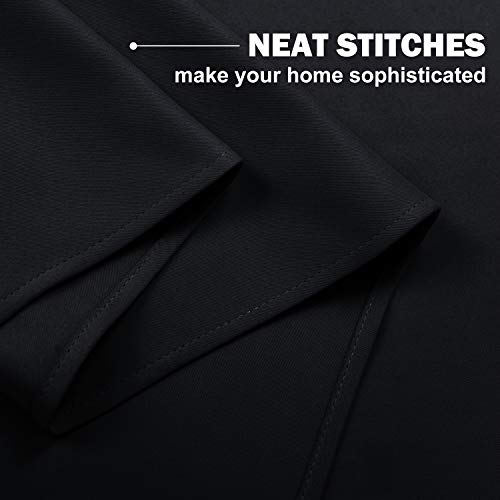 Nicetown Blackout Short Window Treatment Valance Curtains, Grommet Tier Room Darkening Privacy Curtains For Kitchen/Bedroom/Bathroom(Black, 2 Panels, 34W By 36L + 1.2 Inches Header) #TOP2