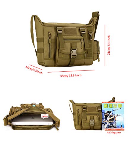 Bolso messenger grande YUHAN impermeable: protege tu portátil con estilo táctico militar 3