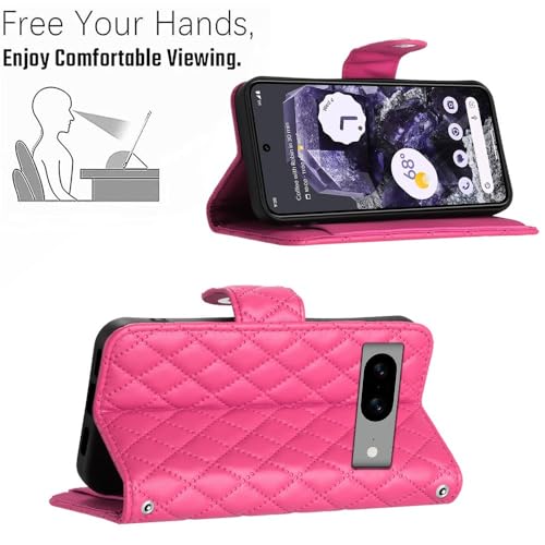 Funda Google Pixel 6 de piel roja texturizada con tapa elegante y tarjetero 4