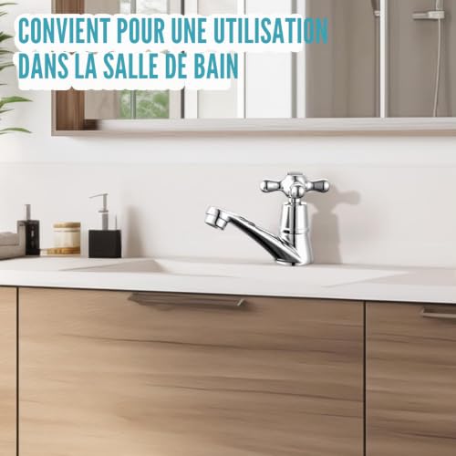 Robinet Lave Main Eau Froide, Robinet Eau Froide Uniquement, avec Filtre et Tuyau de Raccordement, pour Salle de Bain, Cuisine, Lavabo – vue 6