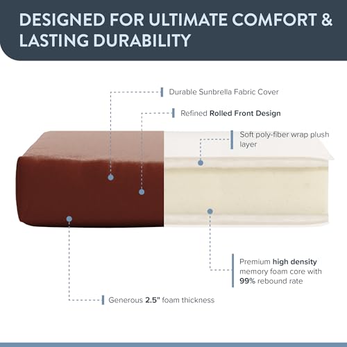California Umbrella Outdoor Replacement Patio Chair Pad Set of 2, 18 x 18 Inch, Premium Outdoor Memory Foam, Fade Resistant Sunbrella Fabric, Fabric Ties,Terracotta by California Umbrella - Image 5